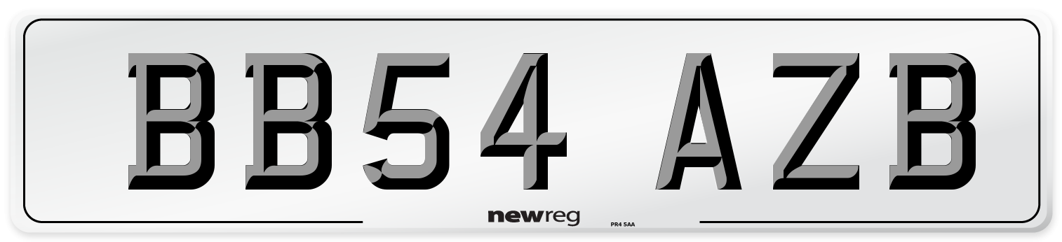 BB54 AZB Number Plate from New Reg
